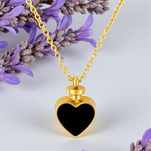 π18K Gold Plated Reversible Heart Charm Stainless Steel Dainty Necklace π€ - Picture 7 of 11